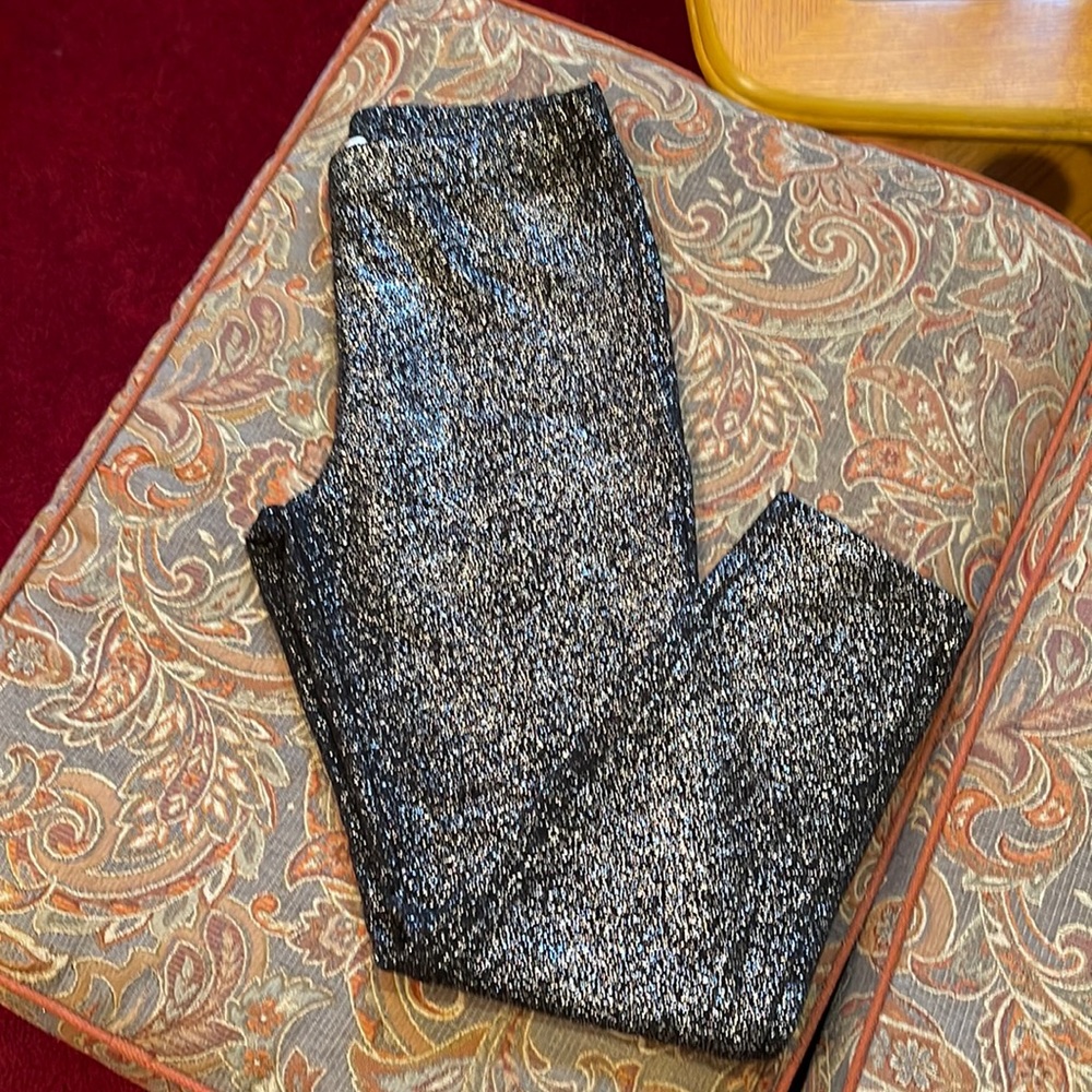 Bar III Black and silver speckled leggings.